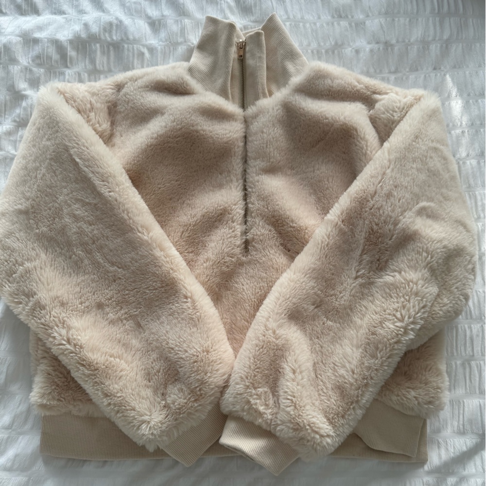 Furry Quarter Zip Sweater - Size Small